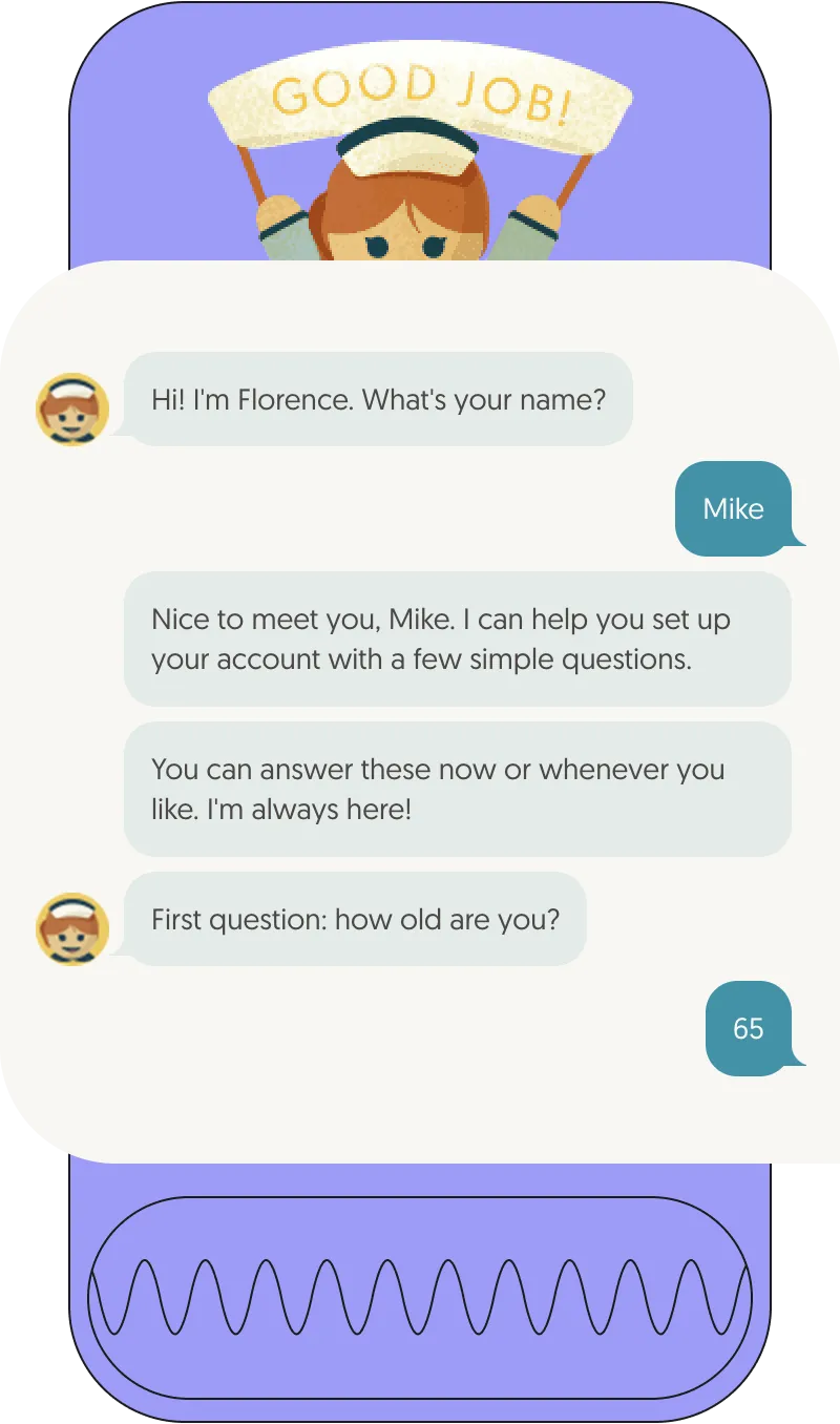 Screenshot of chatbot assisting with managing a user's medications